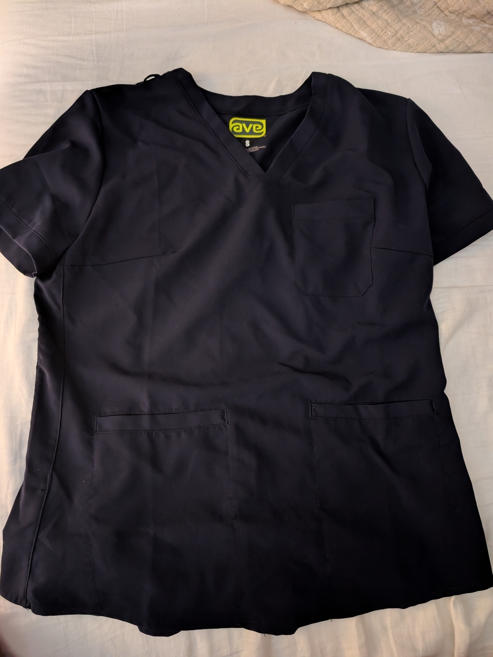 Ava Women's V-Neck Scrub Top in Navy